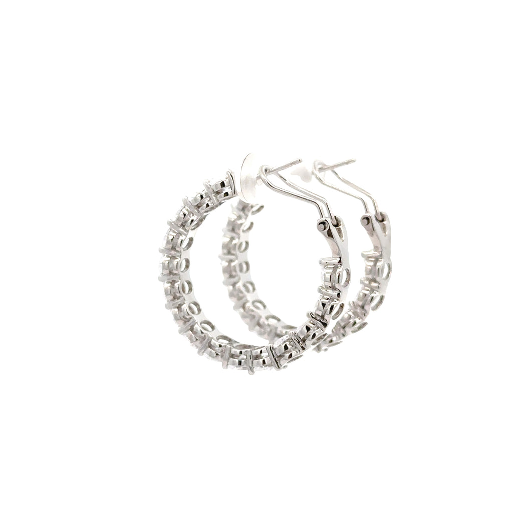 WHITE HOOP EARRINGS