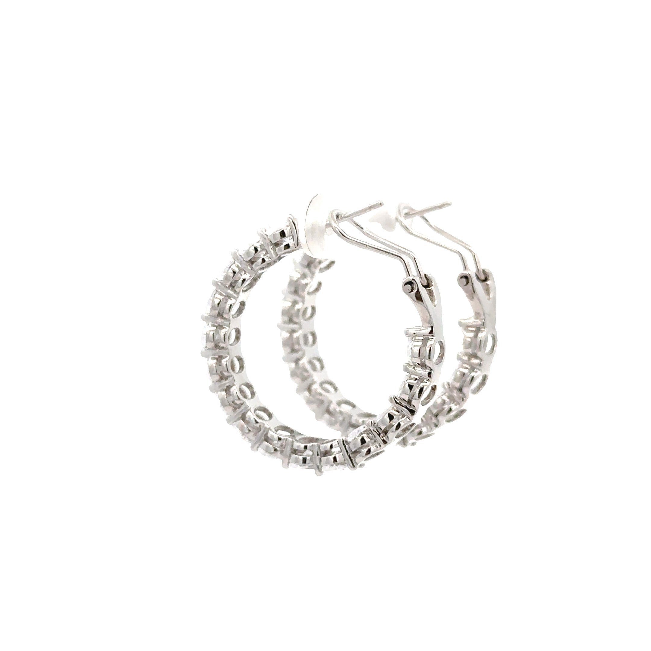 WHITE HOOP EARRINGS