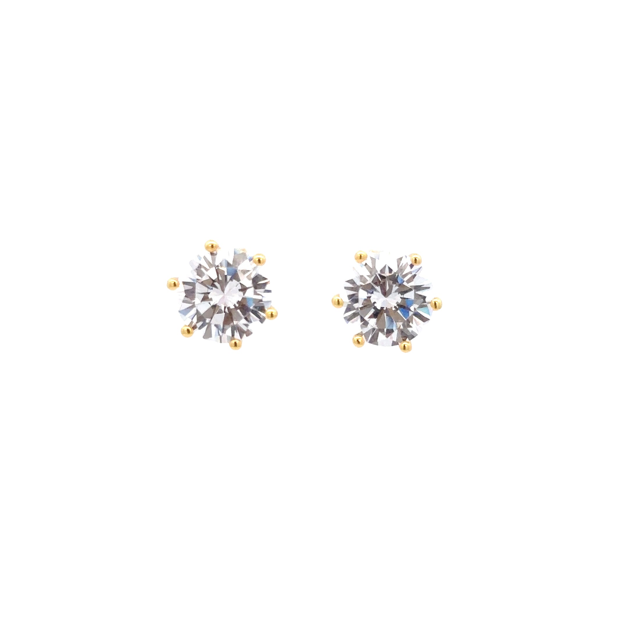 BRILLIANT ROUND CZ STUDS SIZE 10