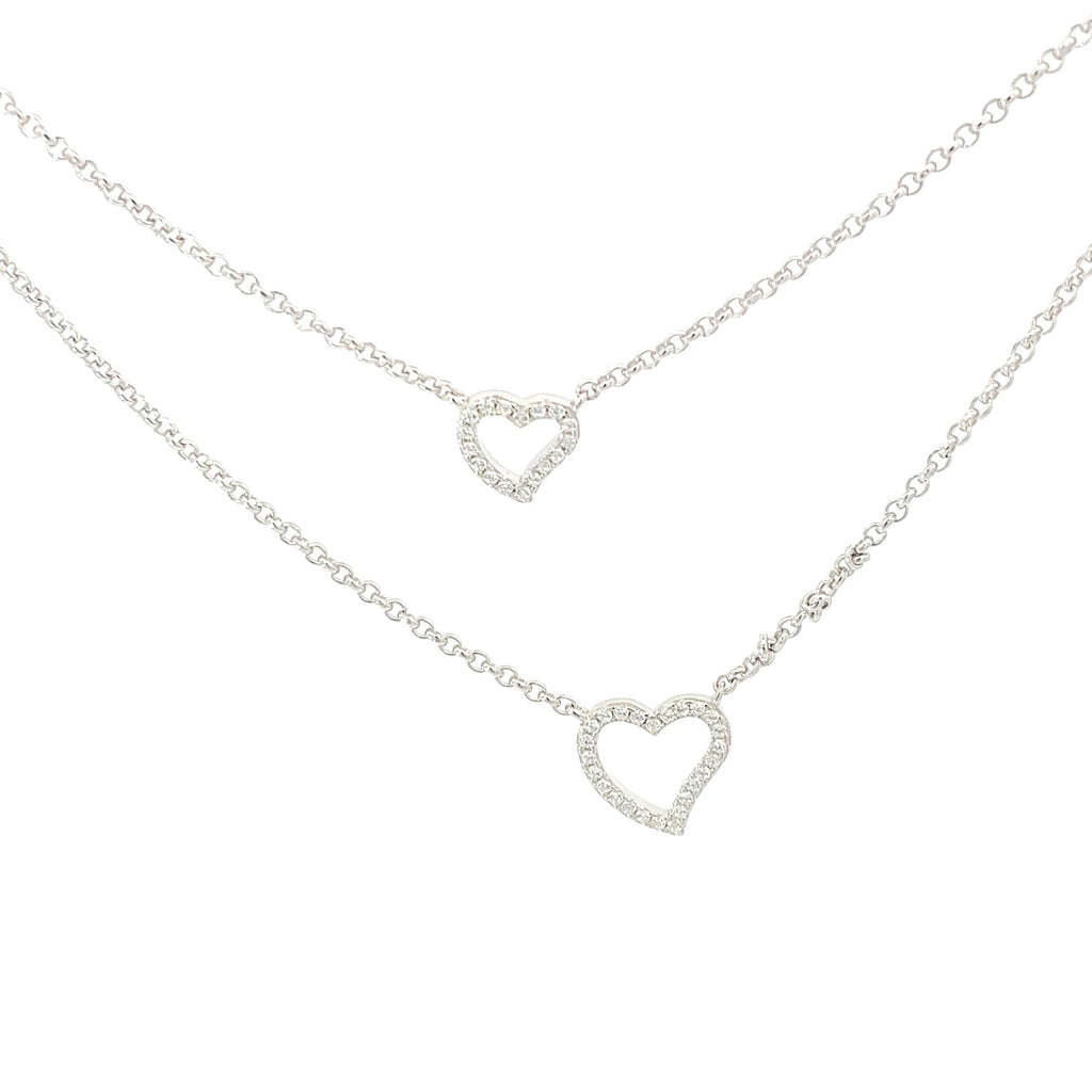DOUBLE CHAIN HEART NECKLACE