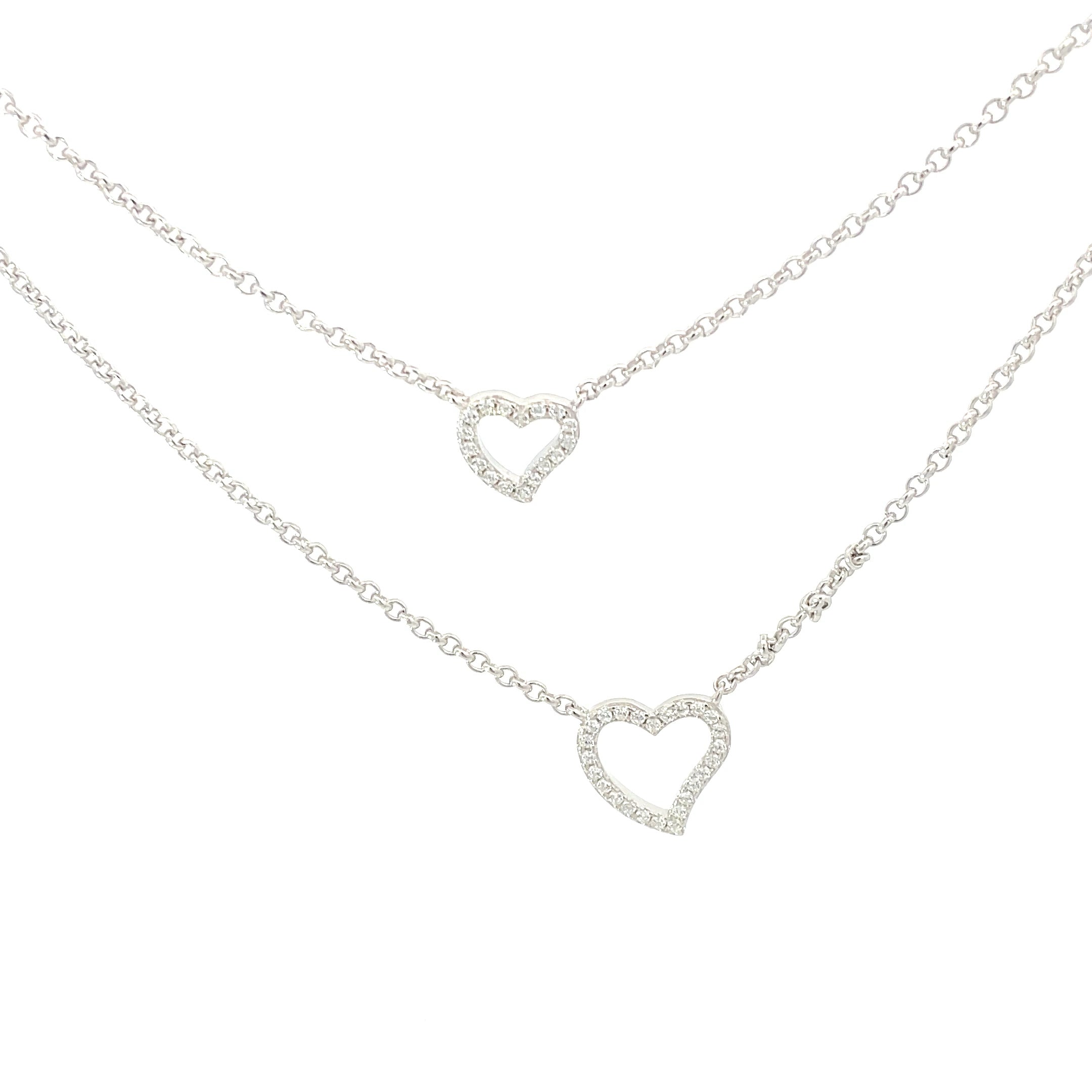 DOUBLE CHAIN HEART NECKLACE