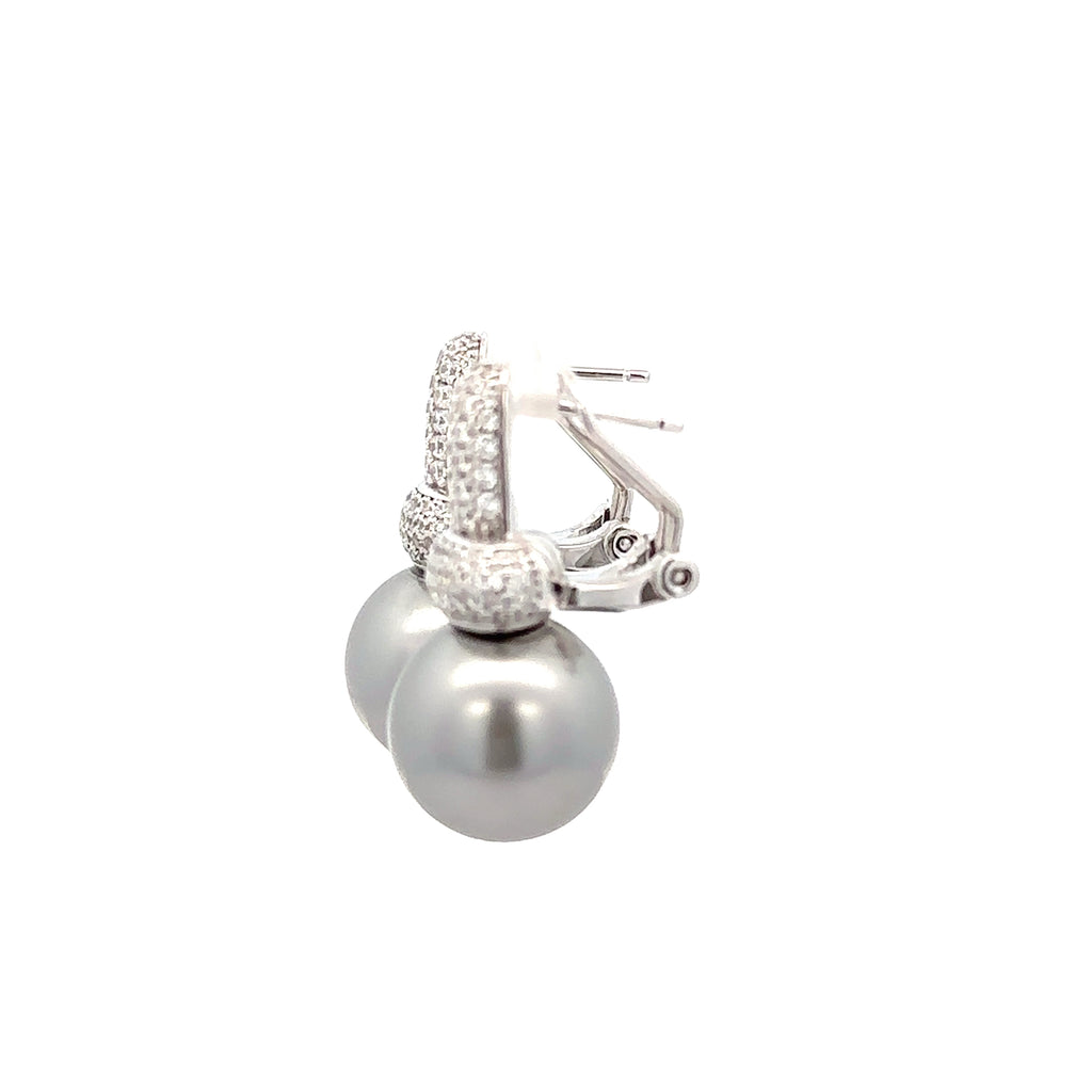 PEARL AND CZ EARRINGS