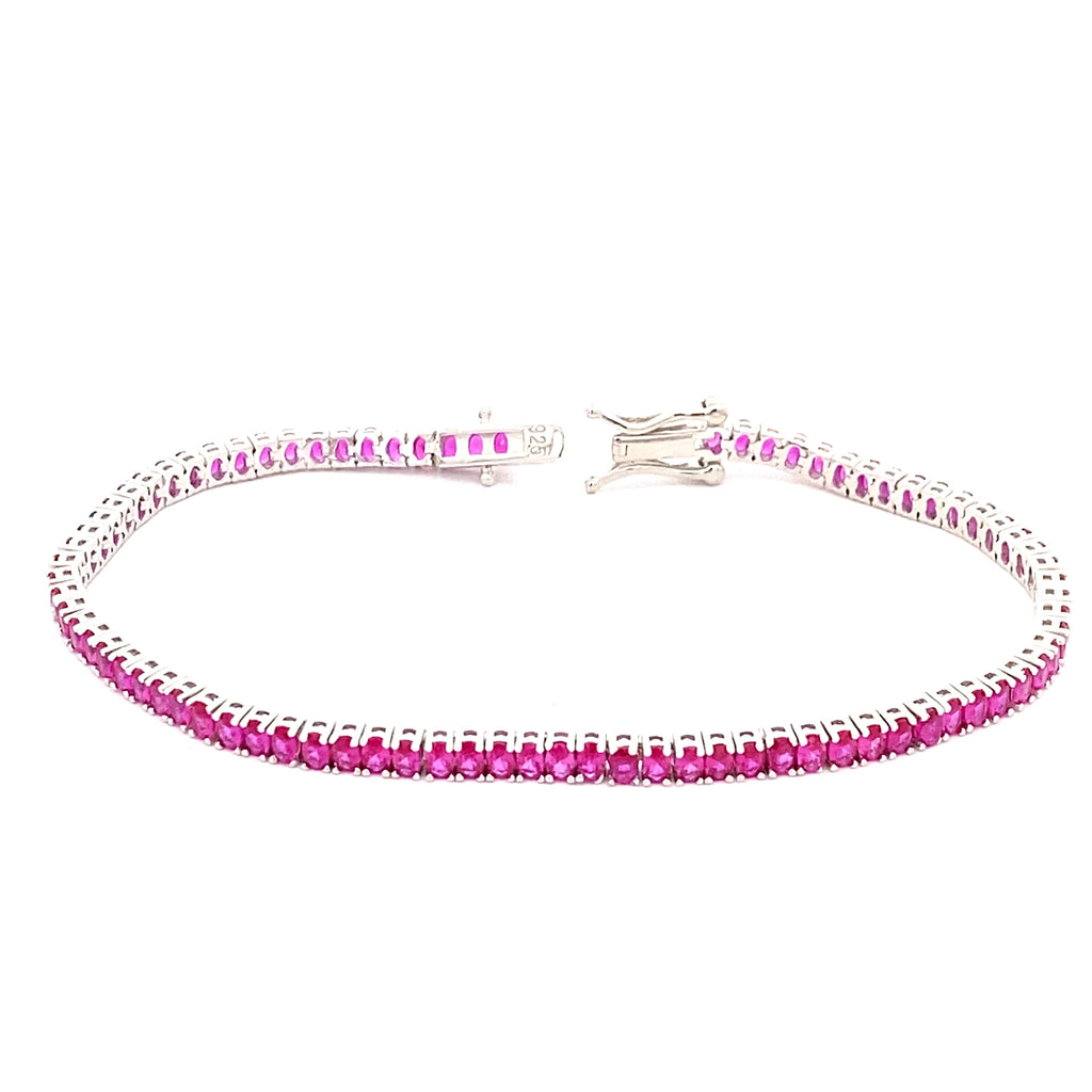 TENNIS BRACELET WITH SPARKLING PINK STONES