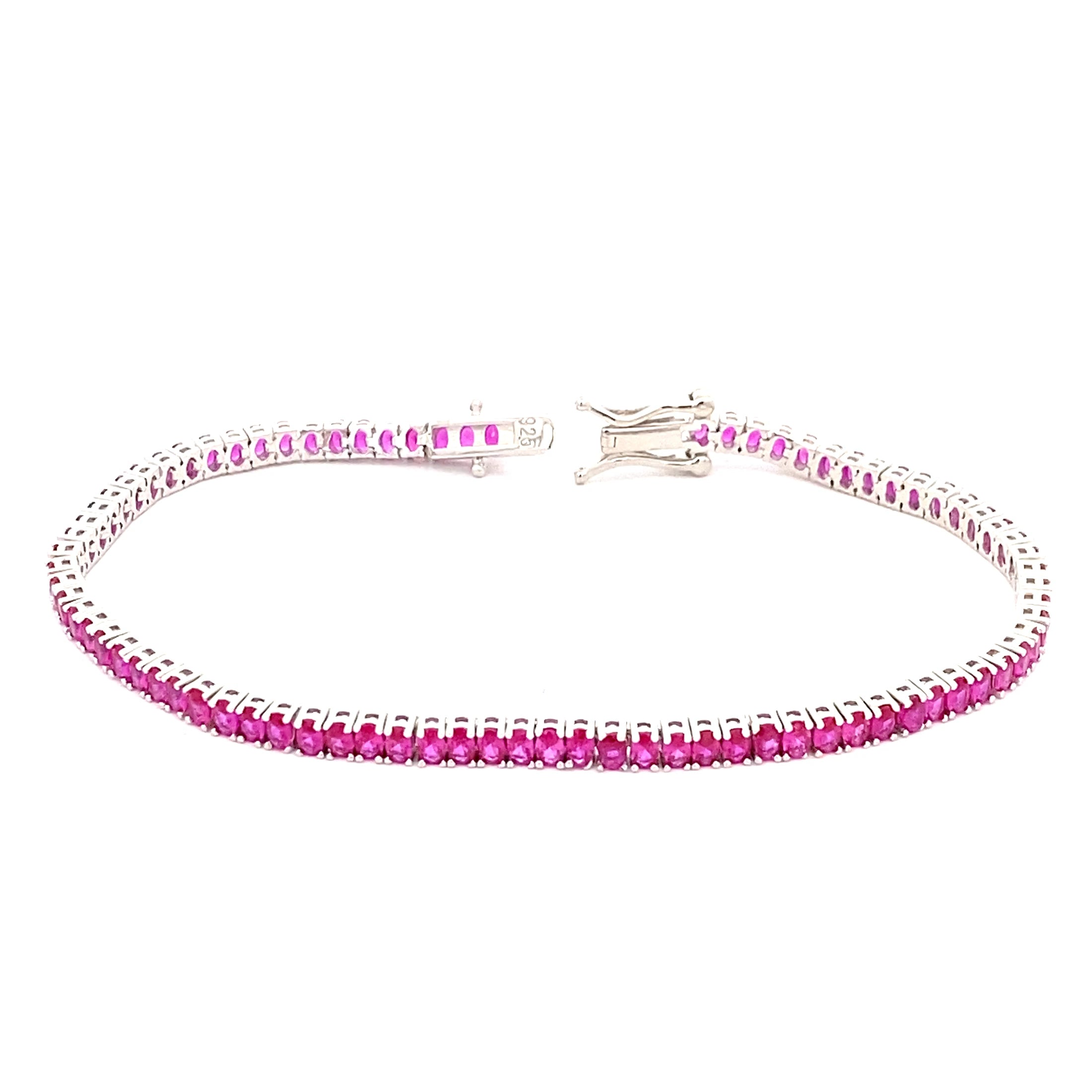 TENNIS BRACELET WITH SPARKLING PINK STONES