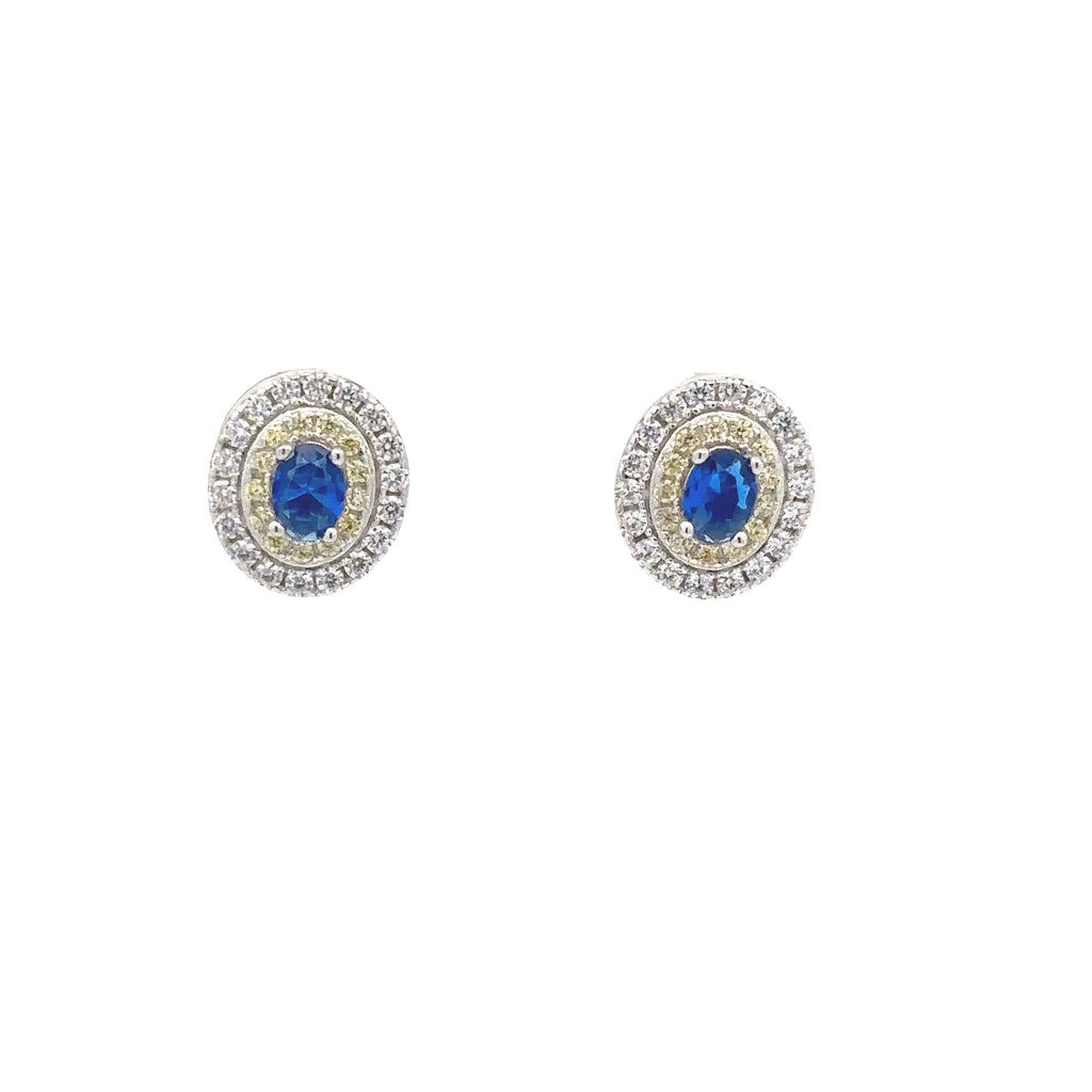 BLUE & YELLOW STUD EARRINGS