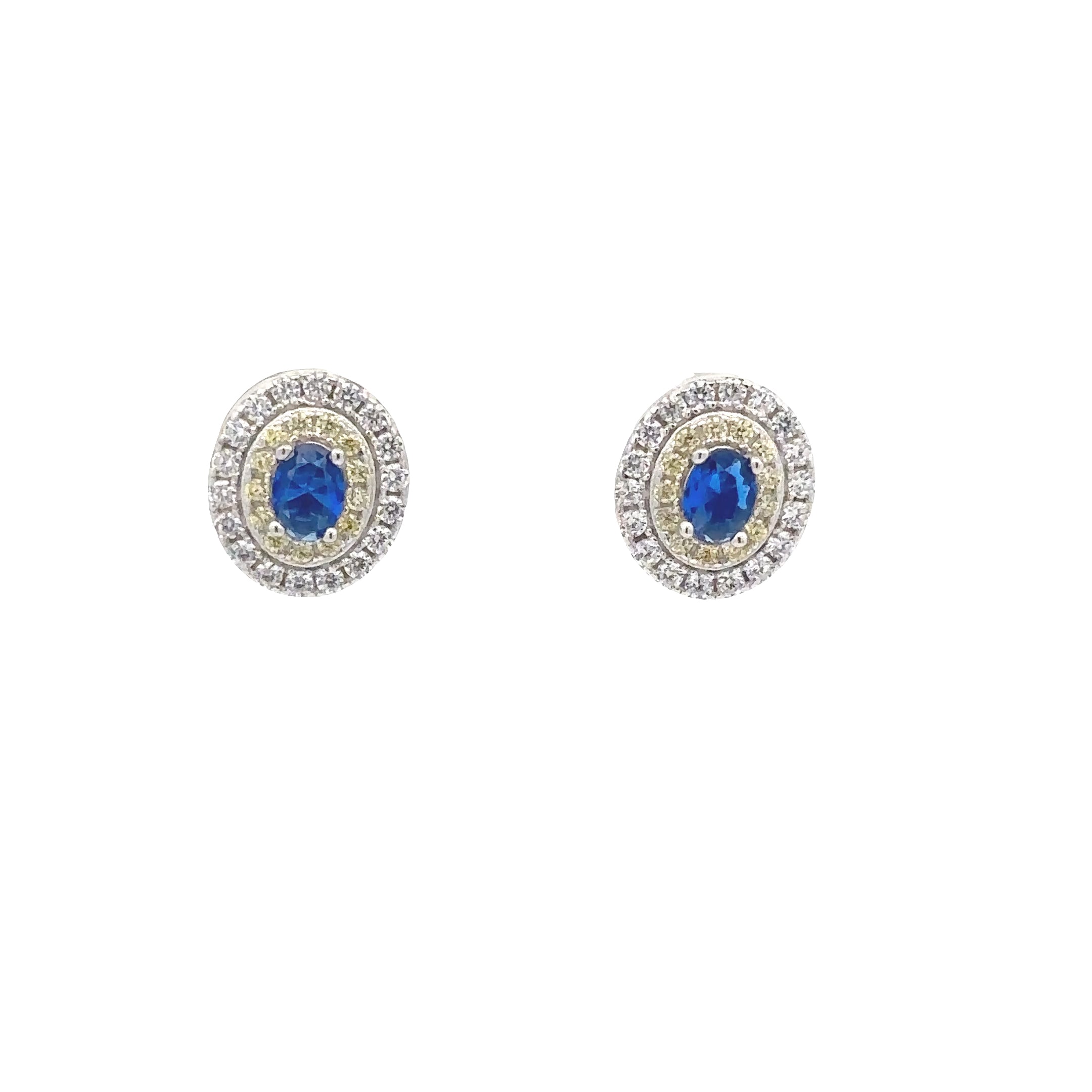 BLUE & YELLOW STUD EARRINGS