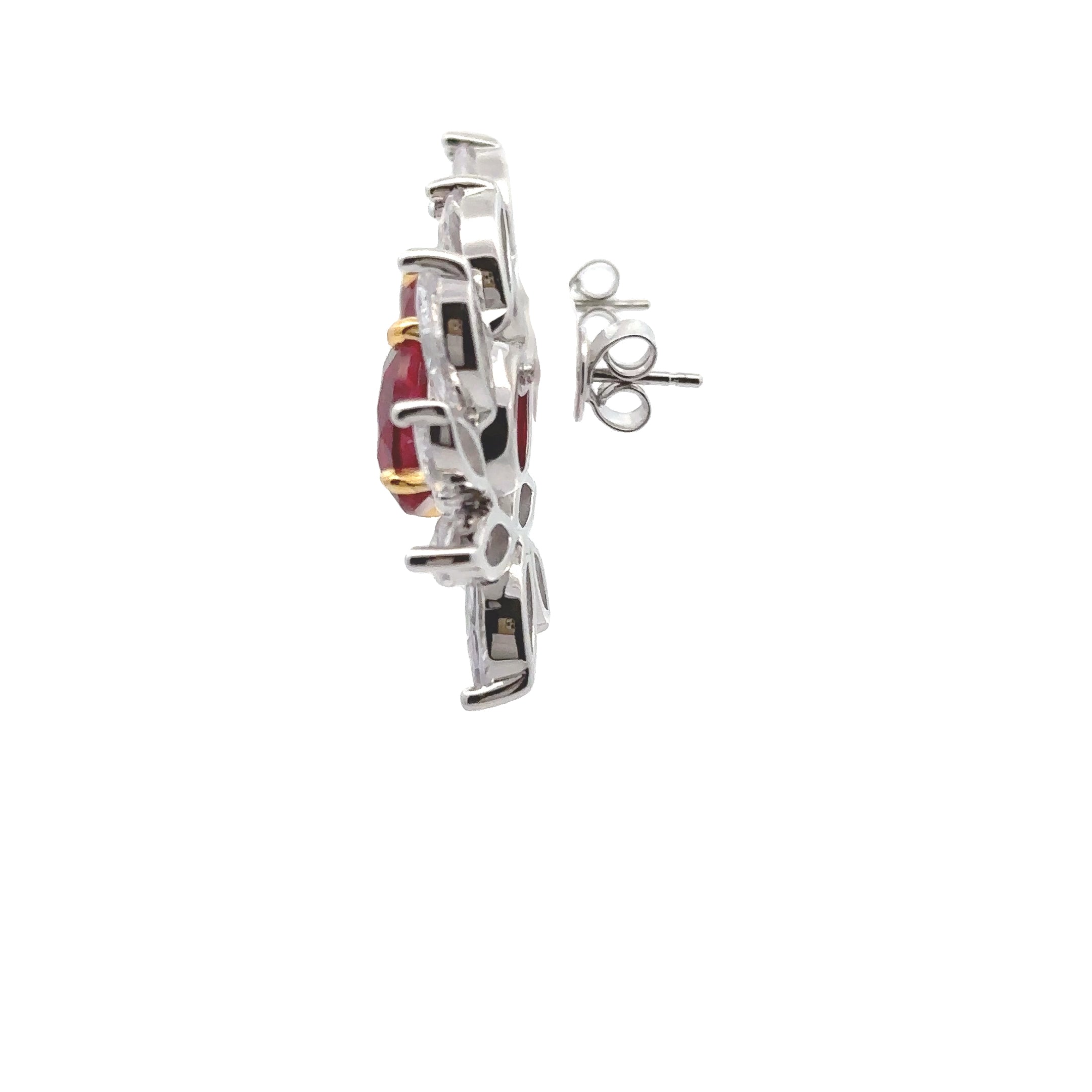 CRIMSON PETAL STUD EARRINGS