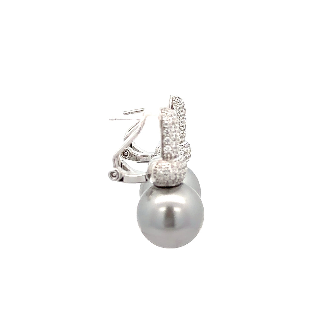 PEARL AND CZ EARRINGS