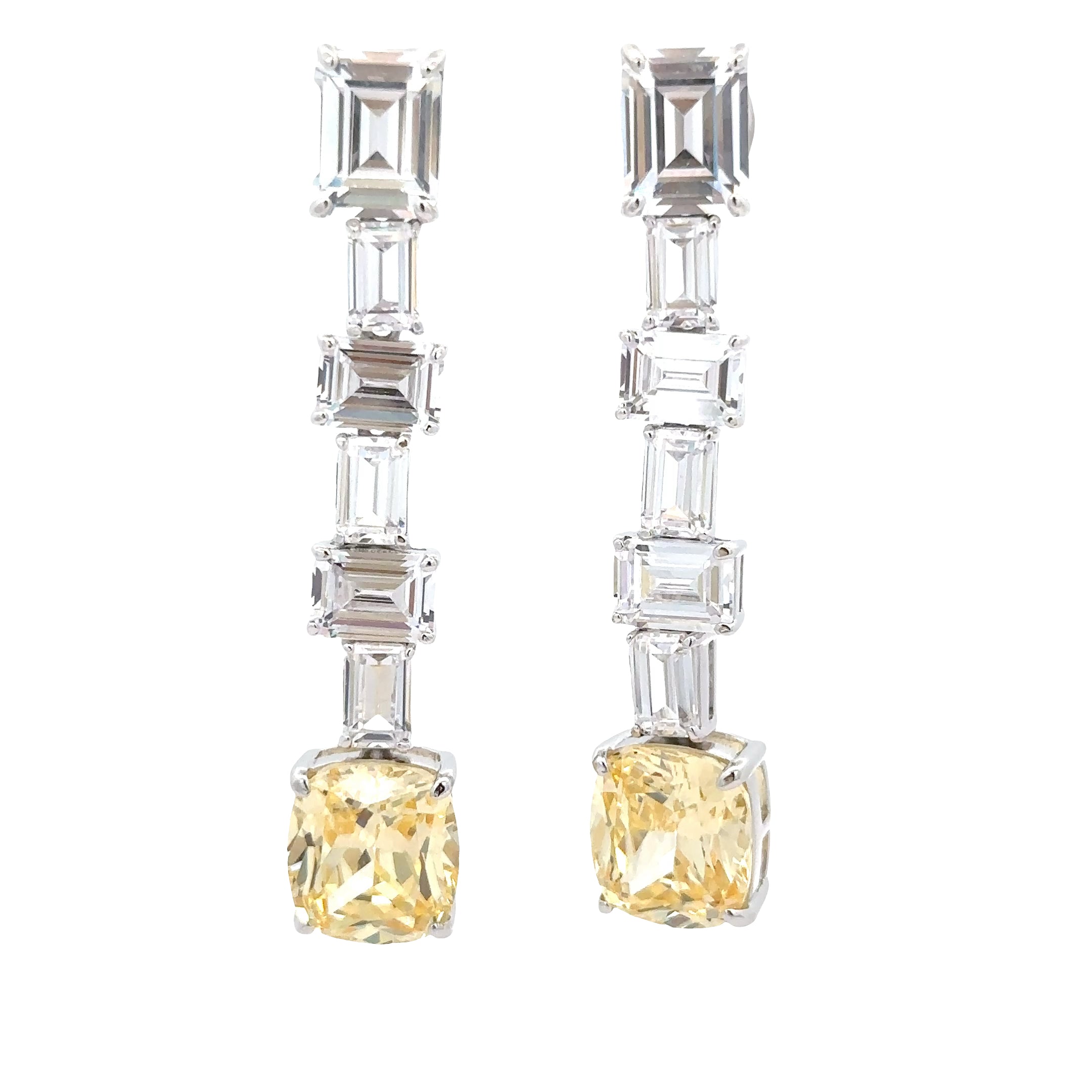 YELLOW & WHITE DANGLE EARRINGS