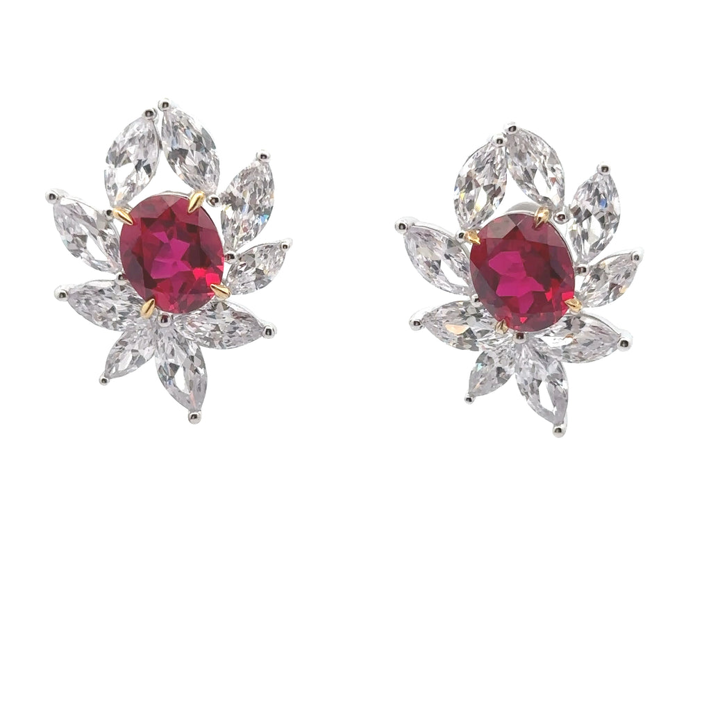 CRIMSON PETAL STUD EARRINGS