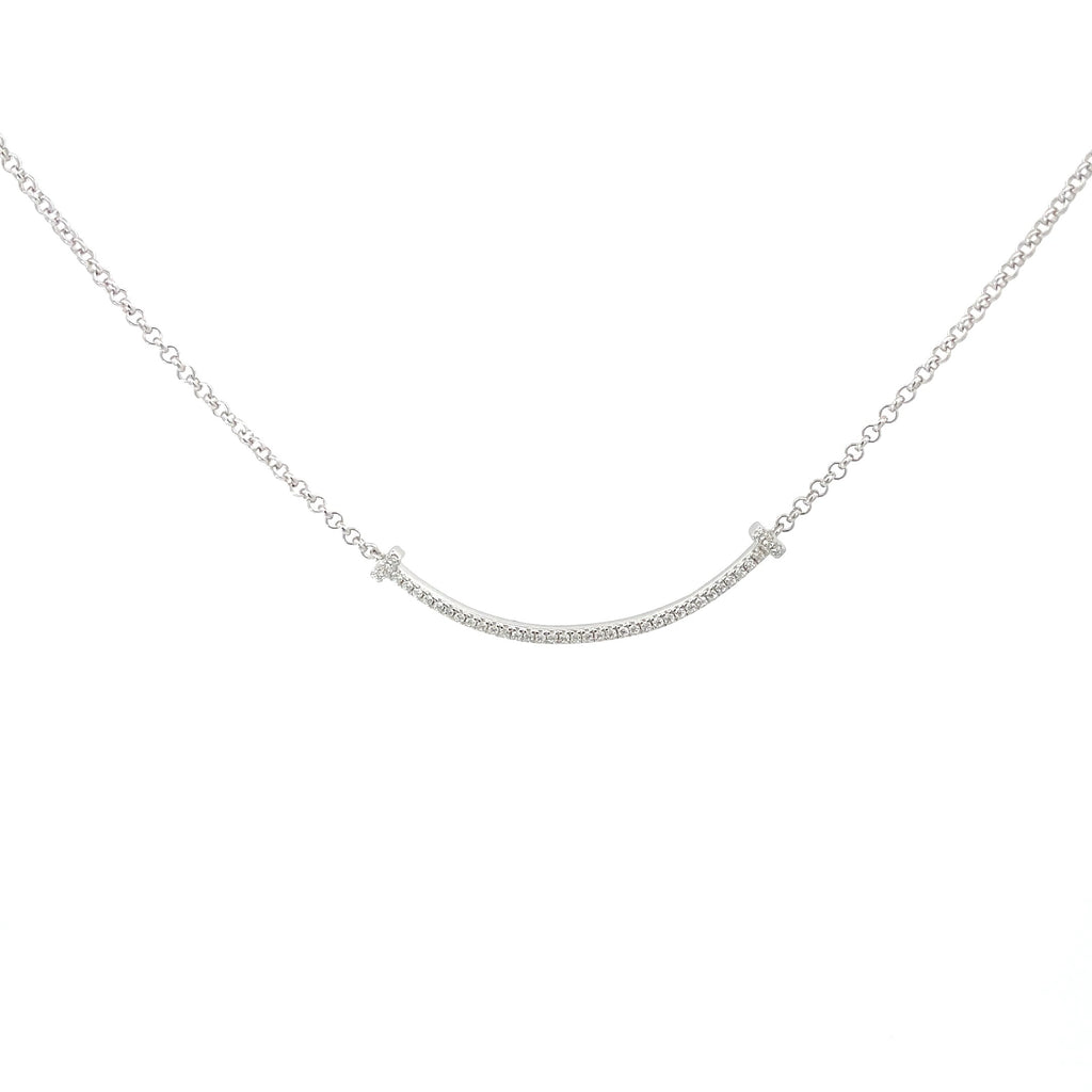CURVED CZ BAR NECKLACE
