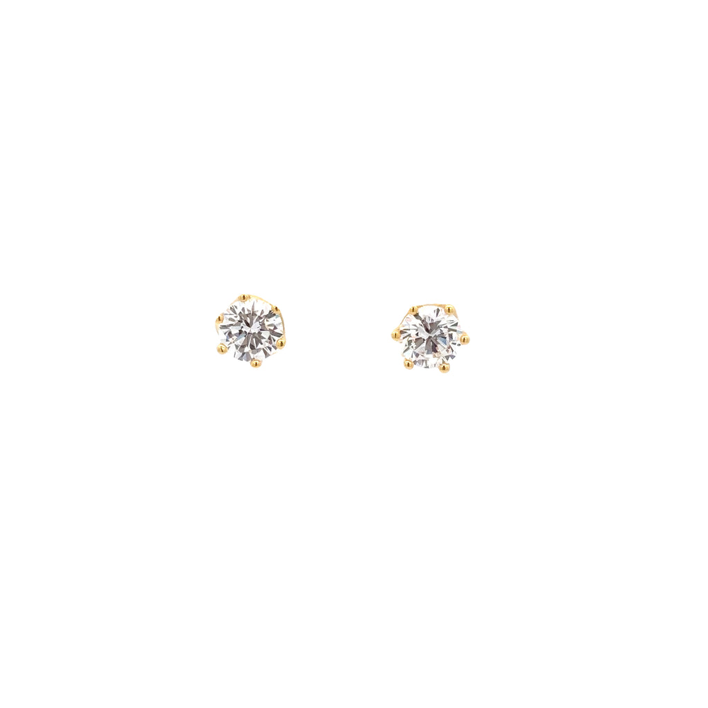 BRILLIANT ROUND CZ STUDS SIZE 6