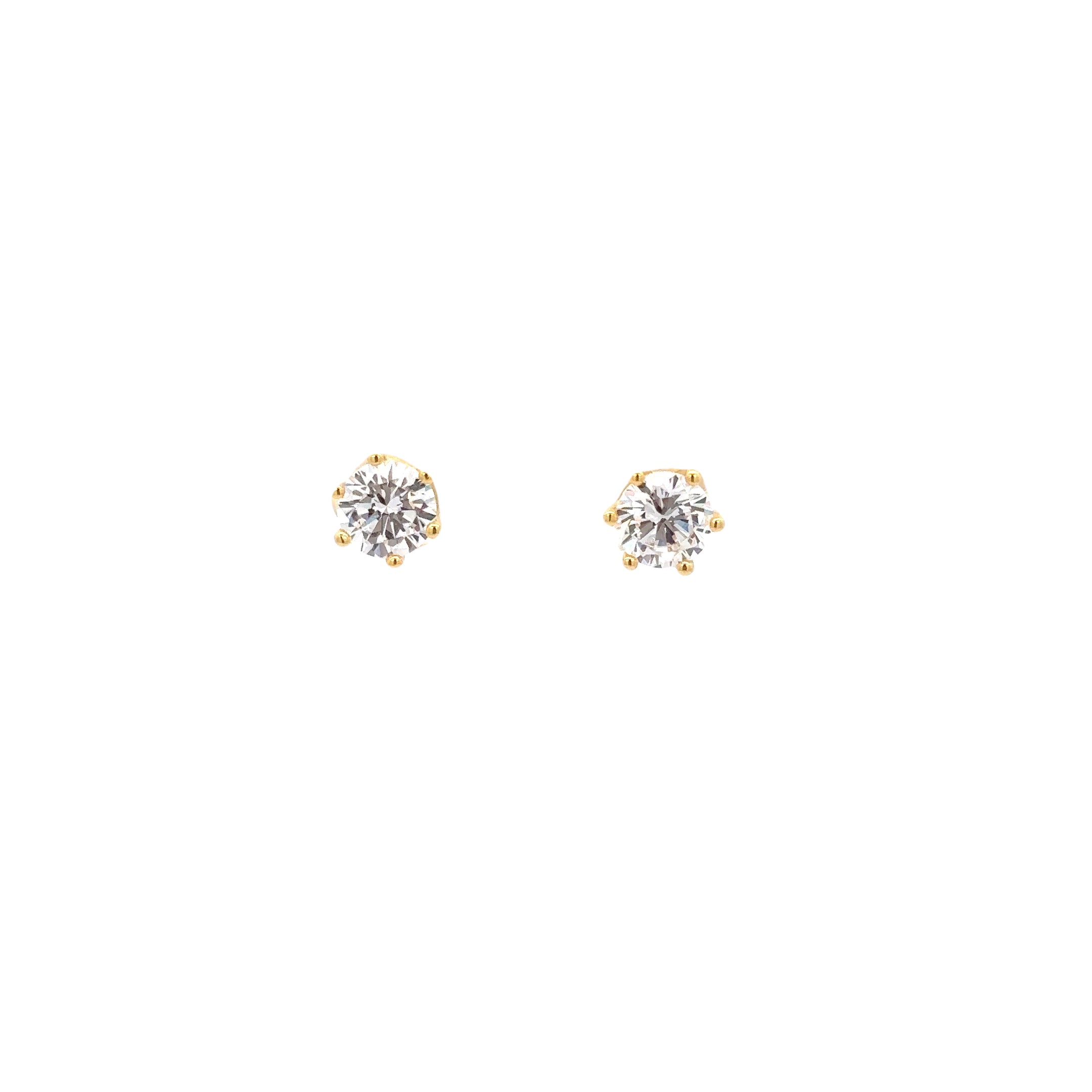 BRILLIANT ROUND CZ STUDS SIZE 6