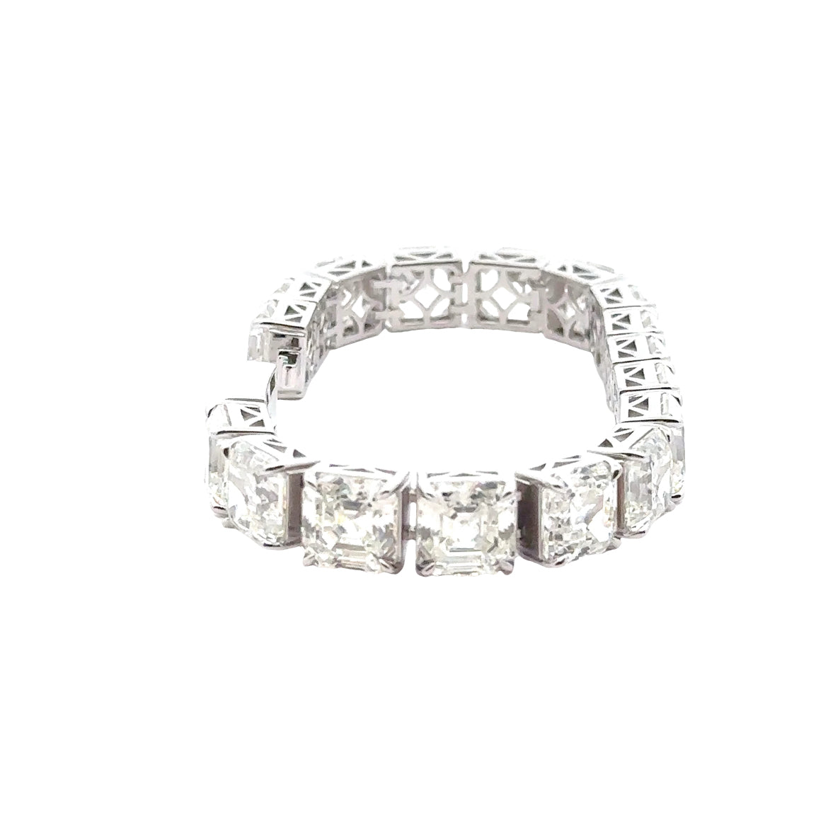 LUXURIOUS SILVER TENNIS FEATURING BRILLIANT SQUARE-CUT ZIRCONS