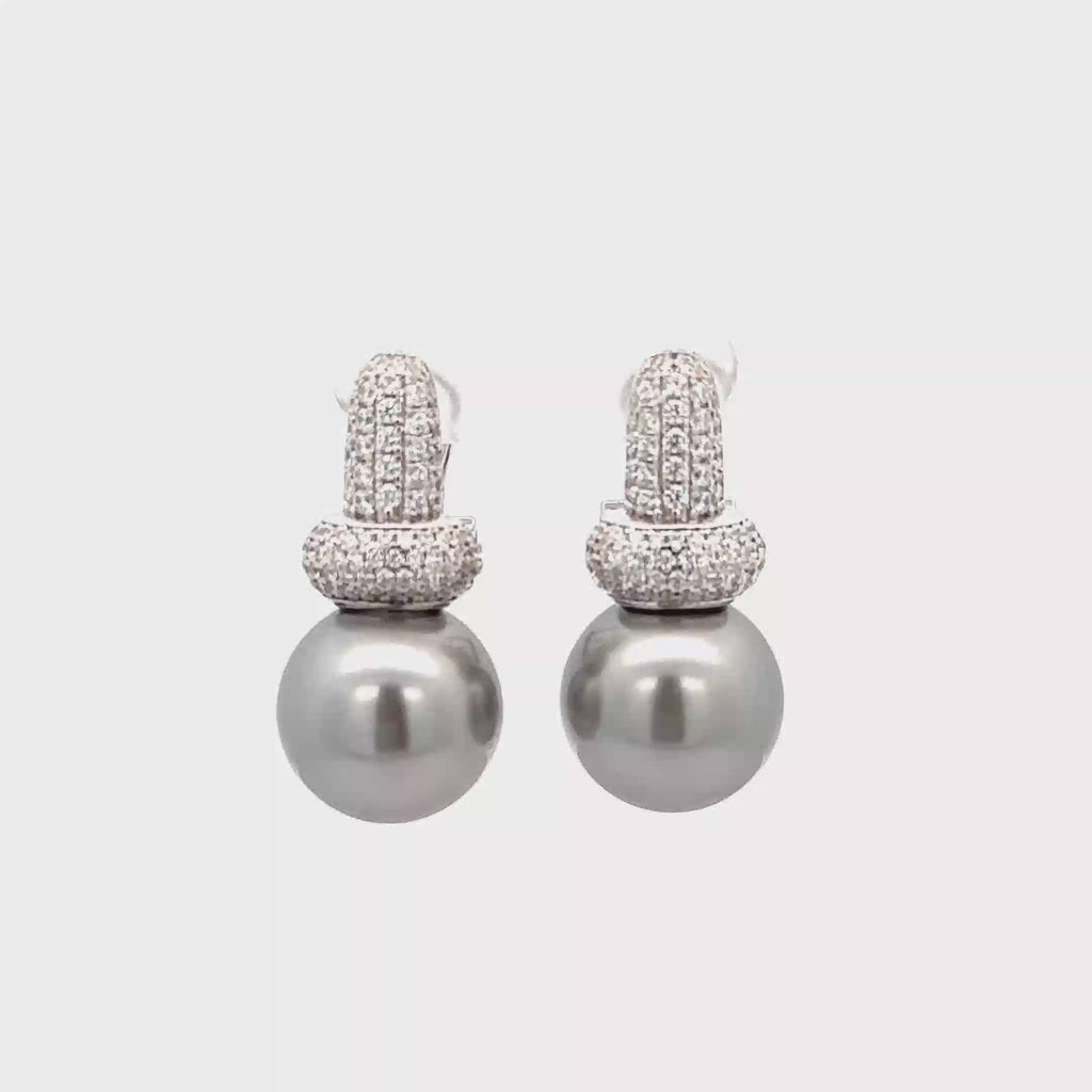 PEARL AND CZ EARRINGS