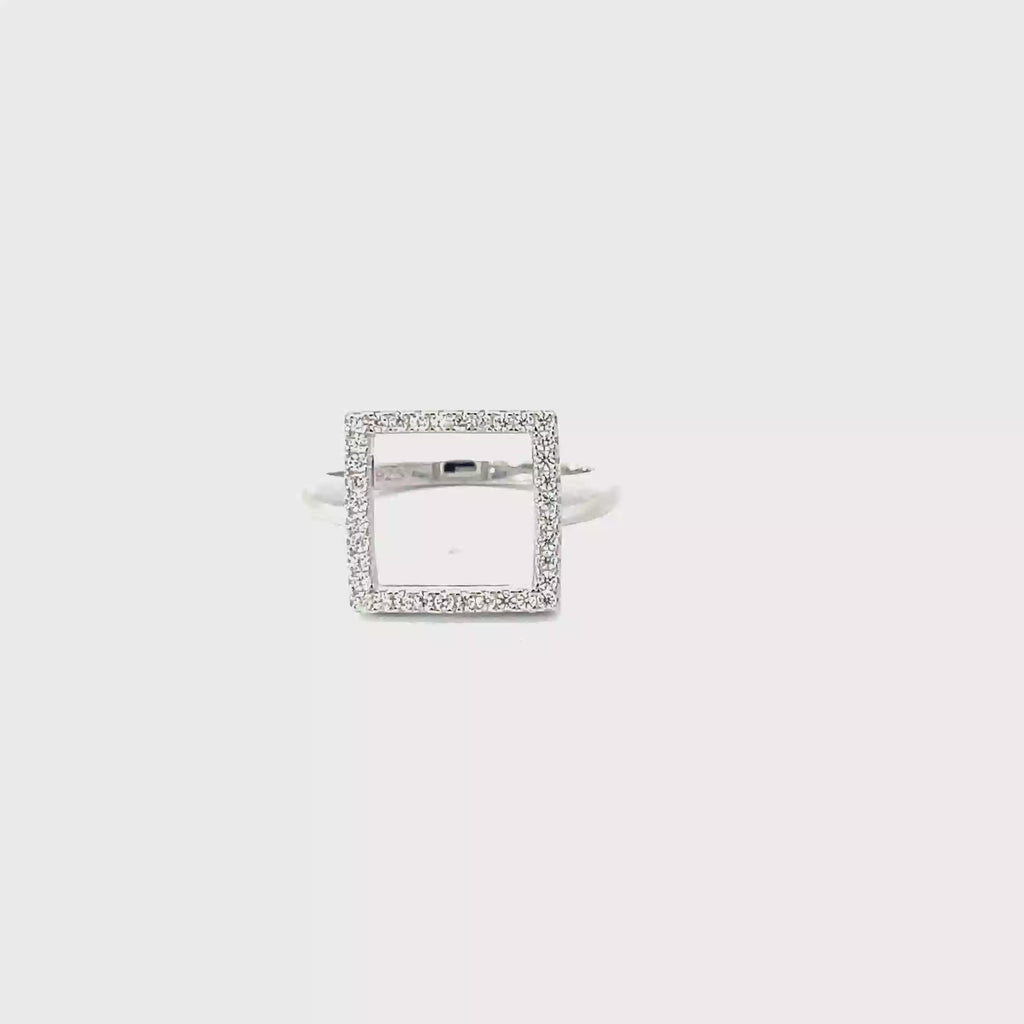 SQUARE CUBIC ZIRCONIA RING - 925