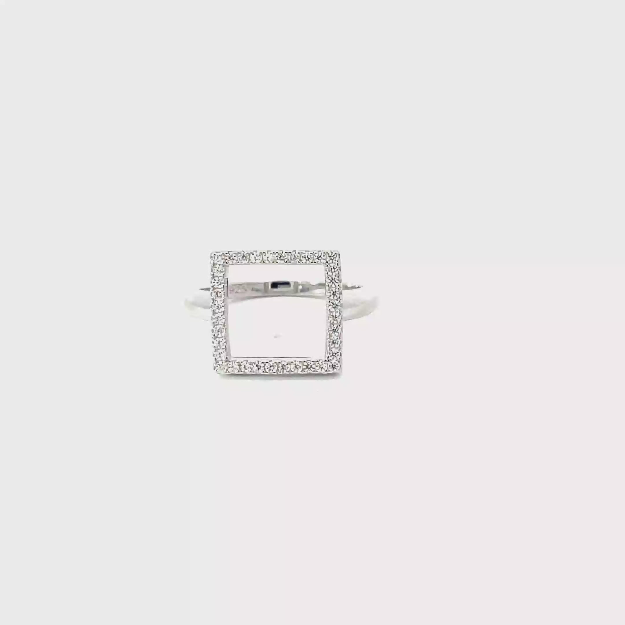 SQUARE CUBIC ZIRCONIA RING - 925