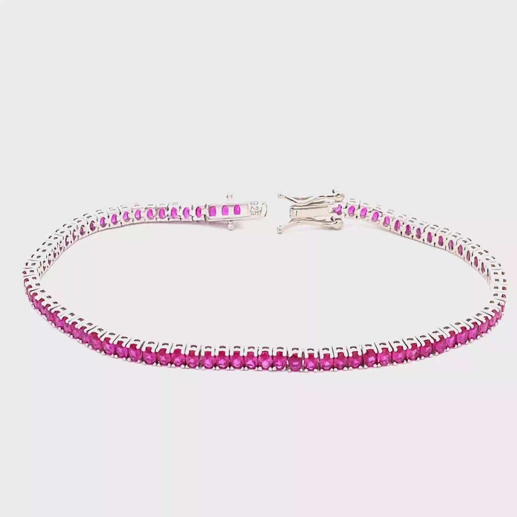 TENNIS BRACELET WITH SPARKLING PINK STONES