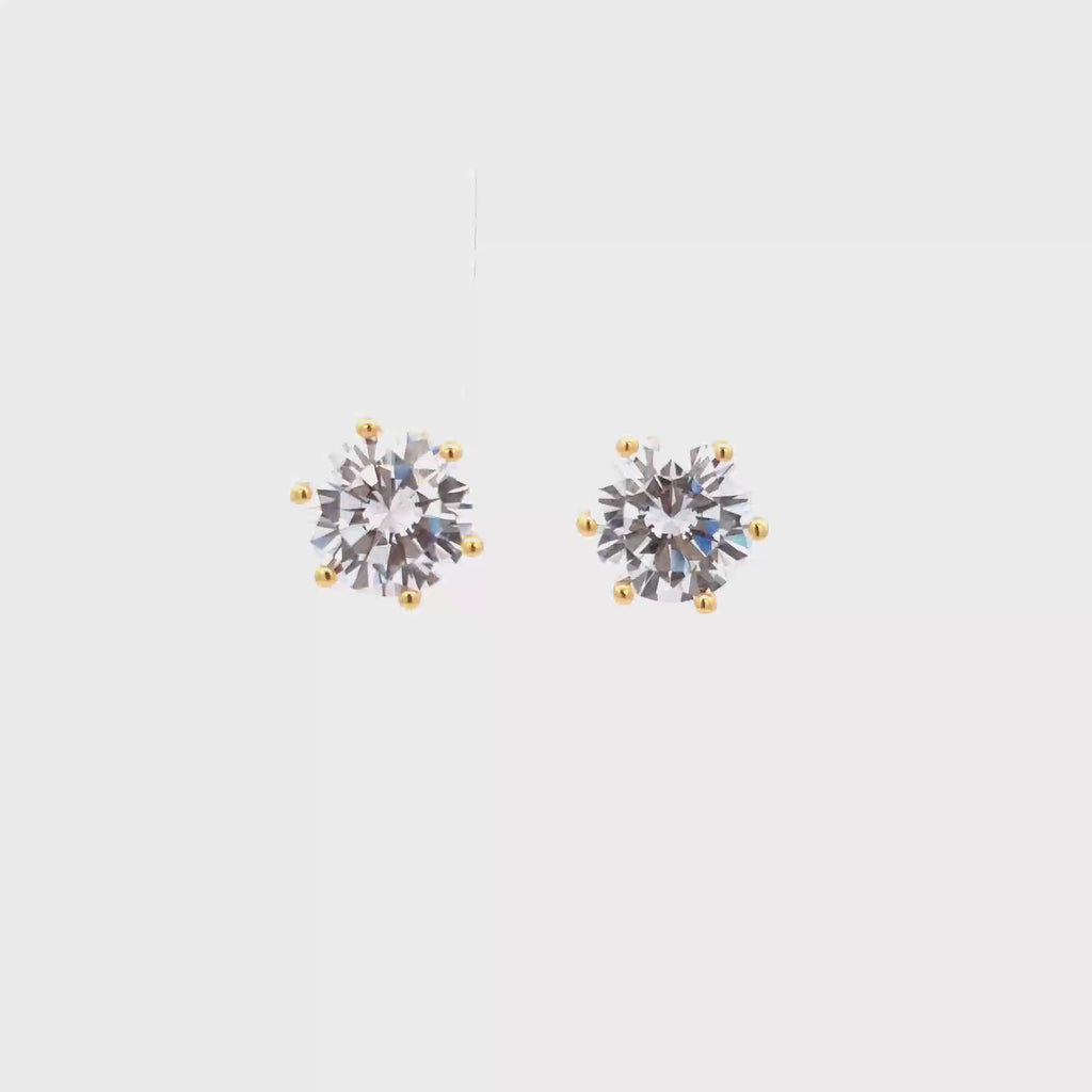 BRILLIANT ROUND CZ STUDS SIZE 10