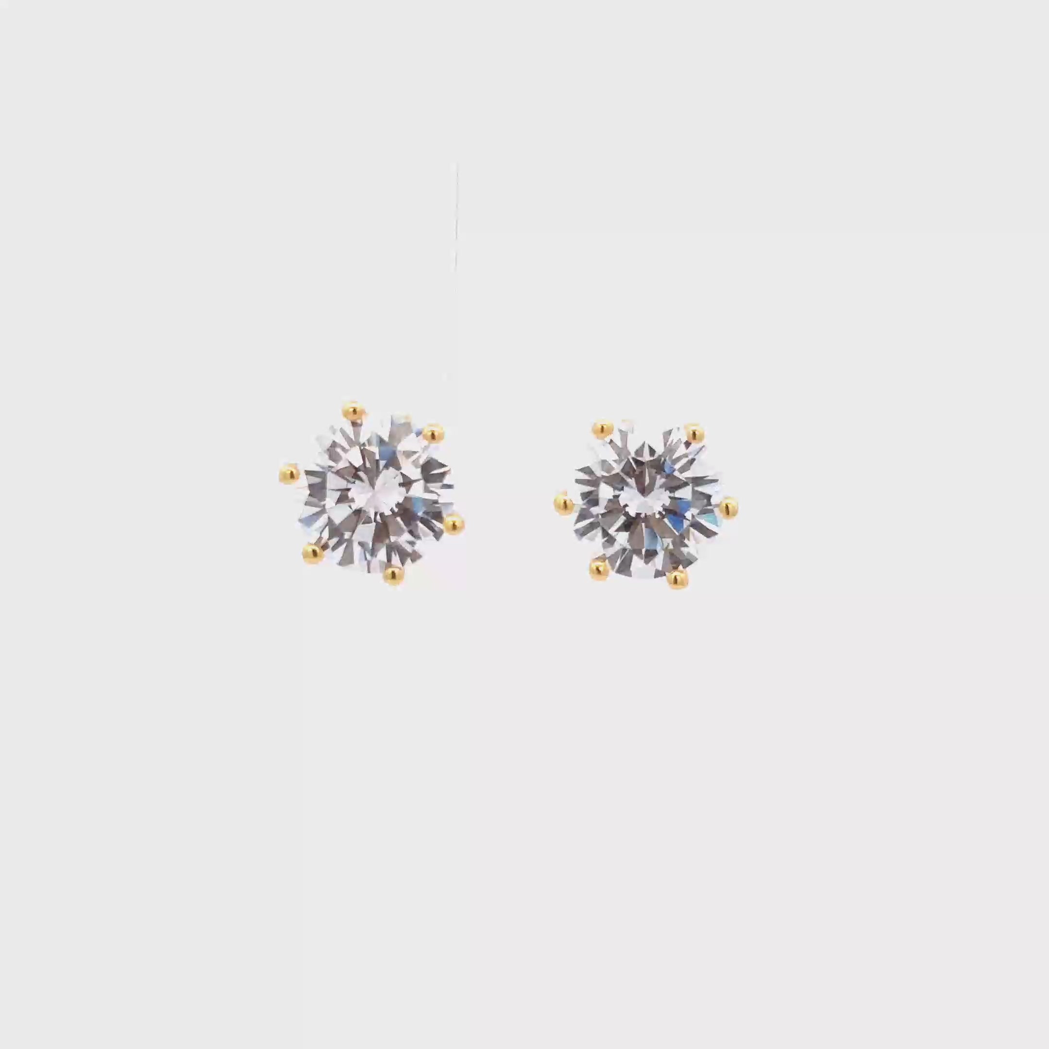 BRILLIANT ROUND CZ STUDS SIZE 10