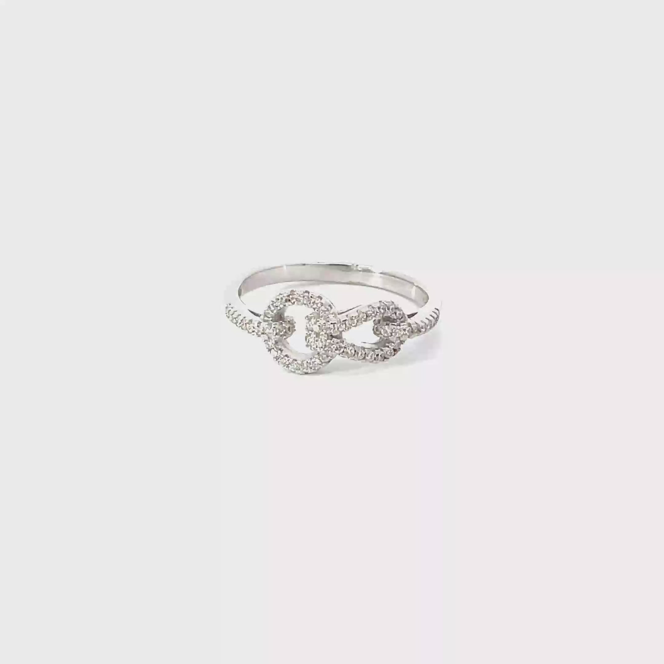 WHITE CHAIN RING 925