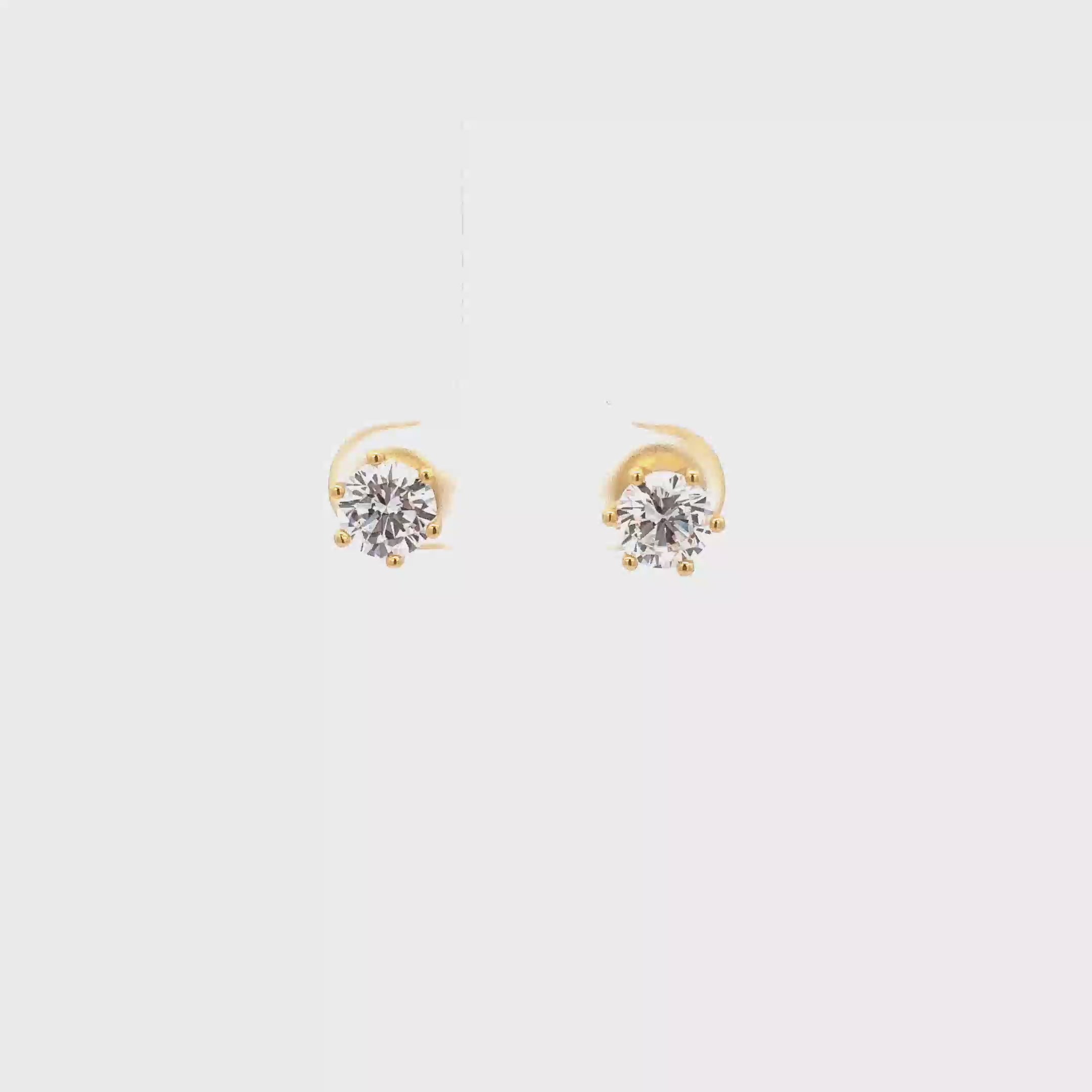 BRILLIANT ROUND CZ STUDS SIZE 6