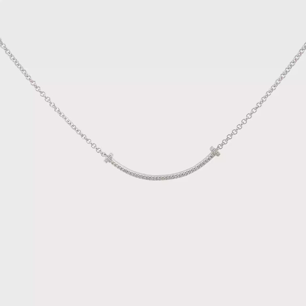 CURVED CZ BAR NECKLACE