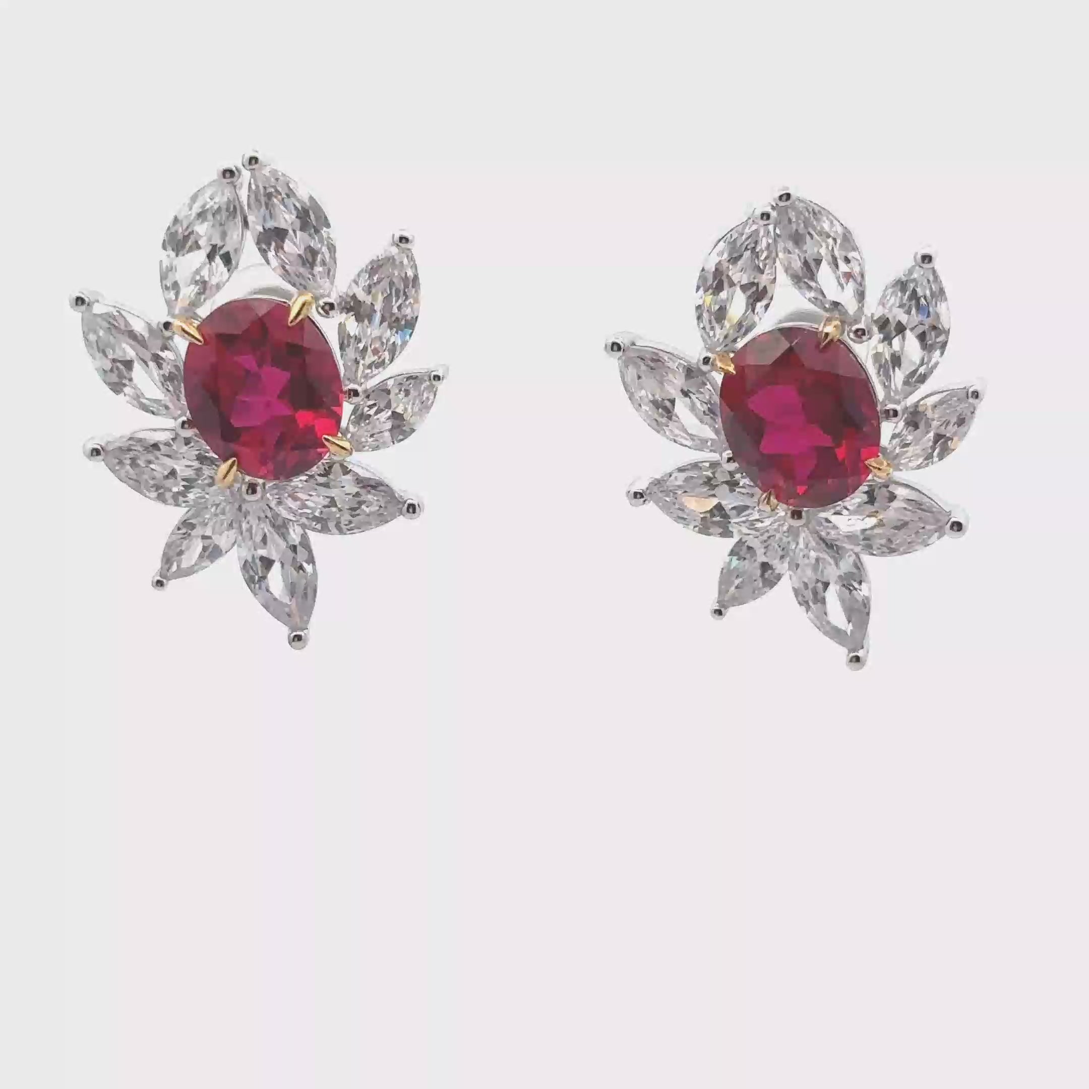 CRIMSON PETAL STUD EARRINGS