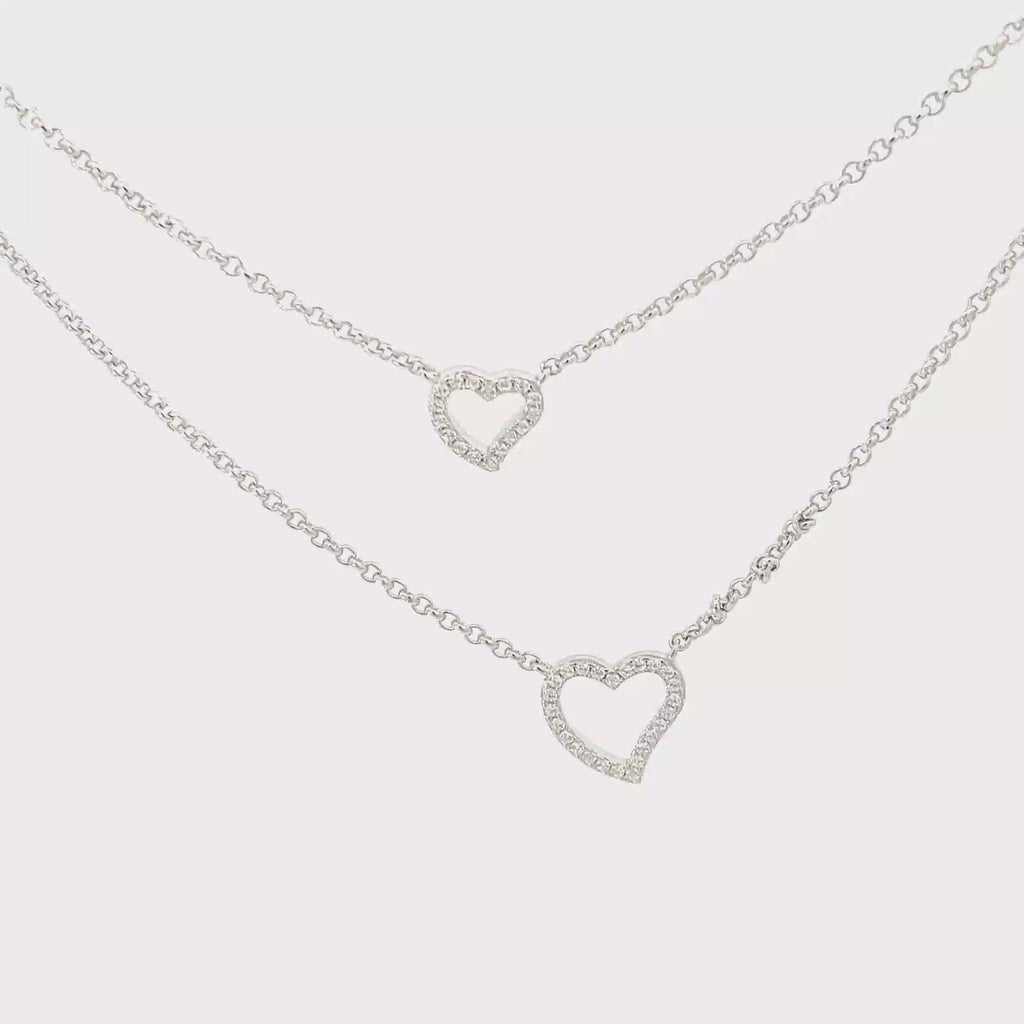 DOUBLE CHAIN HEART NECKLACE