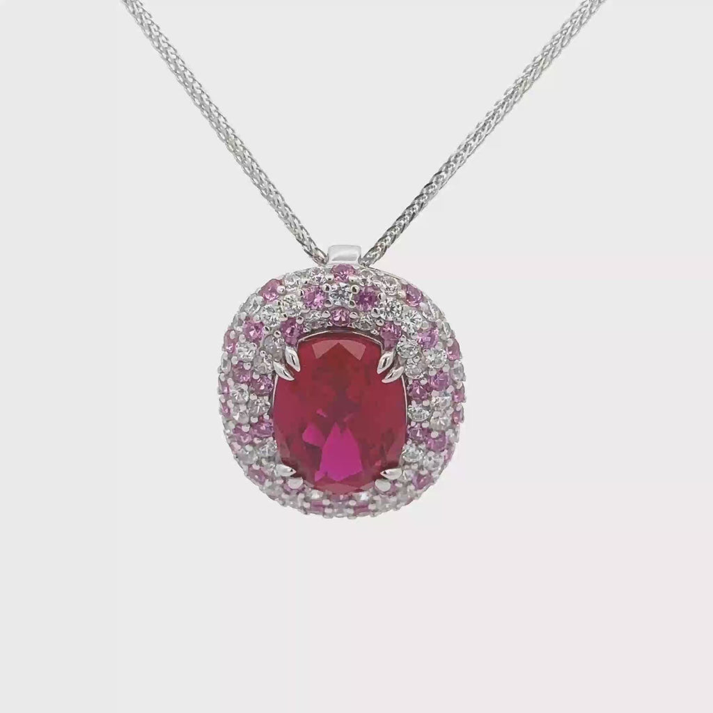PINK GEMSTONE PENDANT 925