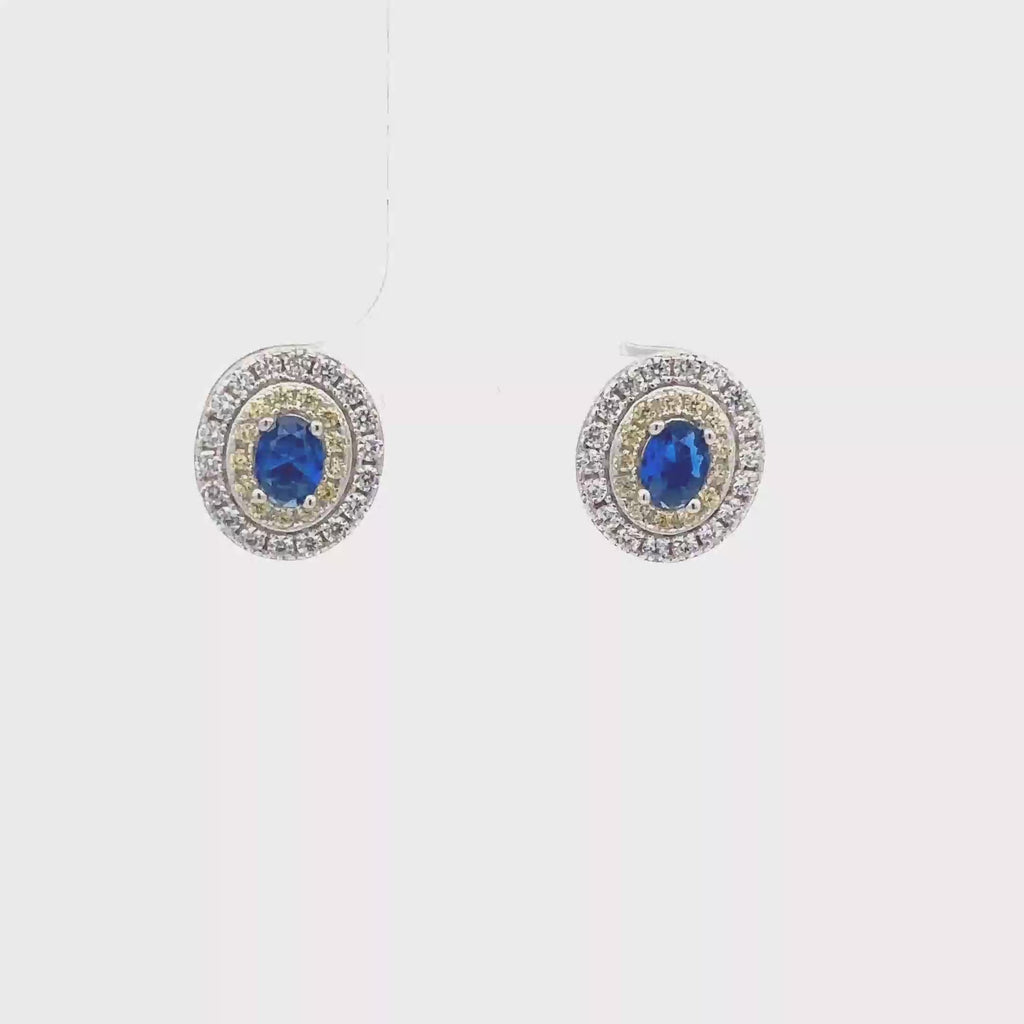BLUE & YELLOW STUD EARRINGS