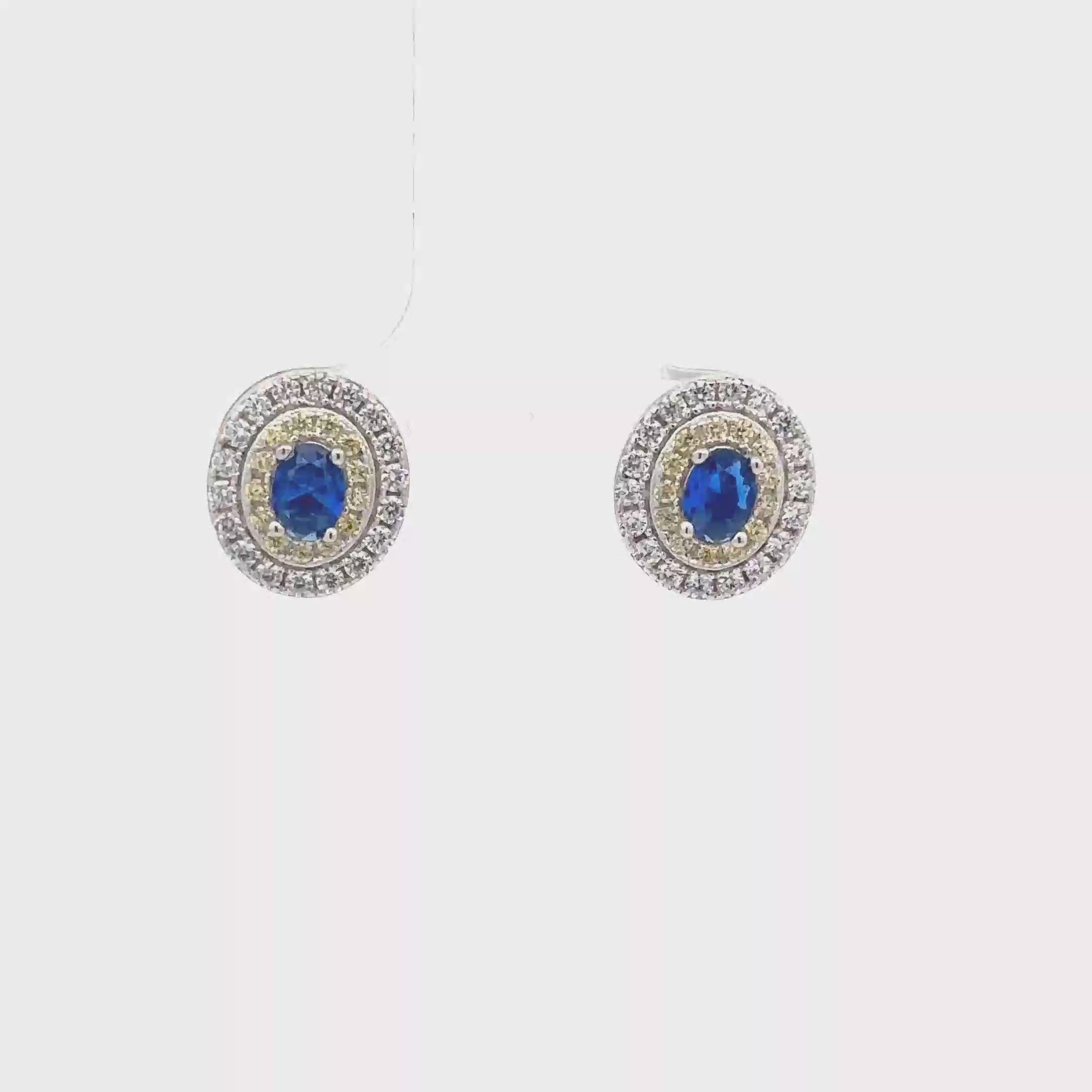 BLUE & YELLOW STUD EARRINGS